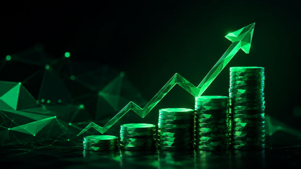 Gráfico de crescimento representando a solidez financeira por trás da Ton